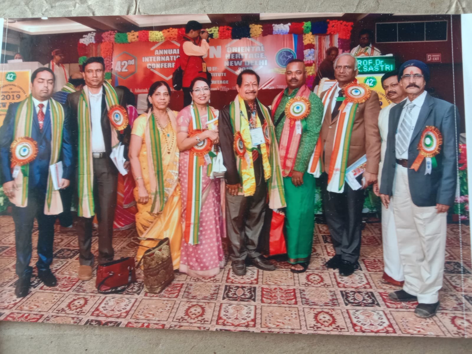 Dr Subrat Chaudhury with delegates at an international Oriental Heritage conference in 2019